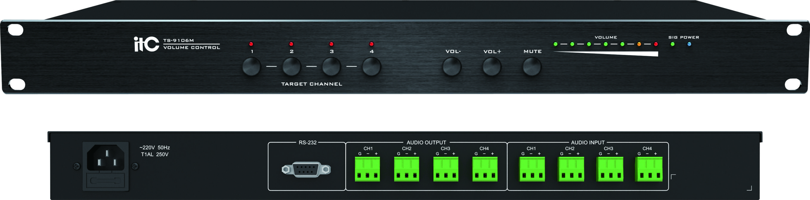 Регулятор громкости 4 канала ITC TS-9106M